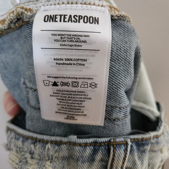 One Teaspoon Jeans Distressed Light Blue denim ripped Neutral Casual Comfy - Picture 13 of 14